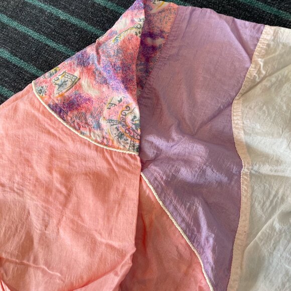 Vintage Athletic Works 80s 90s Pastel Full-Zip Windbreaker Jacket - Picture 2 of 7